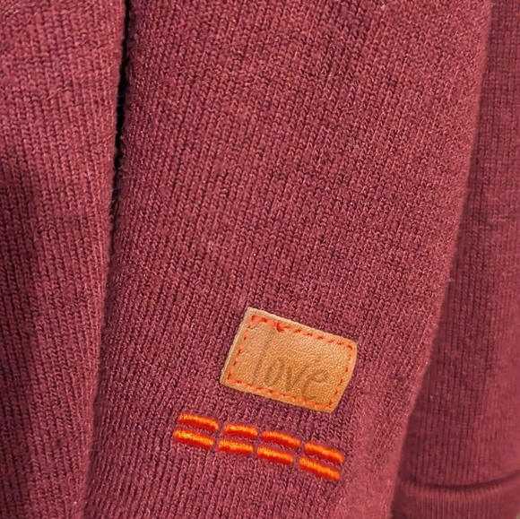 Peace, love world yoga soft long sleeve  workout x-large burgundy wine positive - Picture 5 of 10